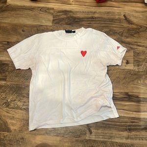 IVY Park white t shirt with hearts L red adidas